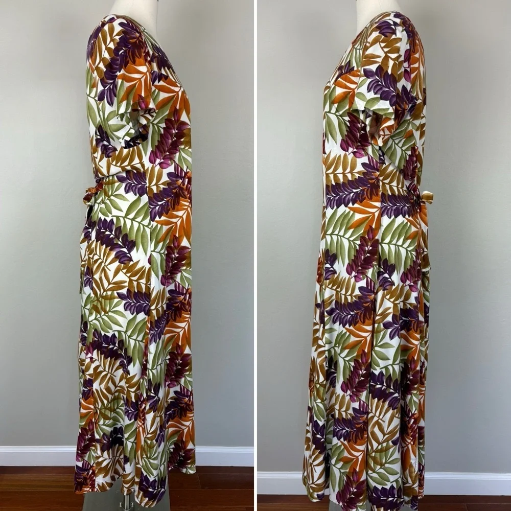 Jennifer Moore Maxi Dress Sz M Floral‎ Print Fit & Flare Tradwife Vintage Modest
